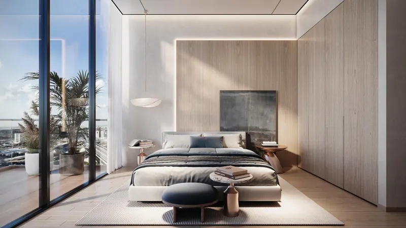 Bedroom with a balcony