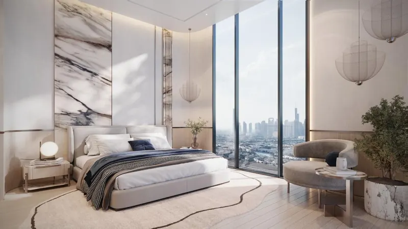 Bedroom with marble details