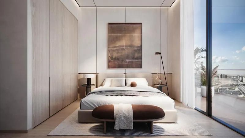 Bedroom in warm tones